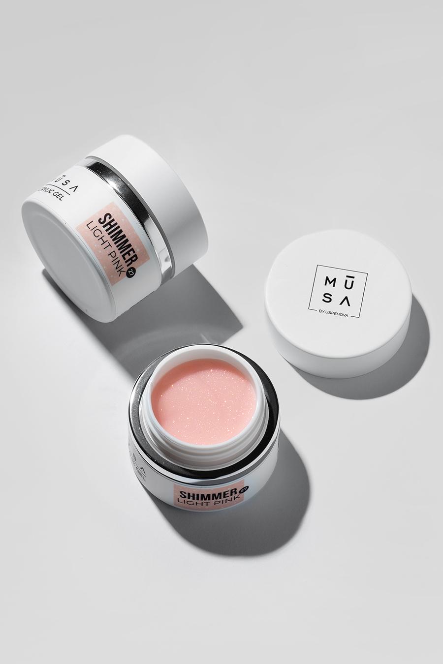acrylic gel shimmer light pink 27