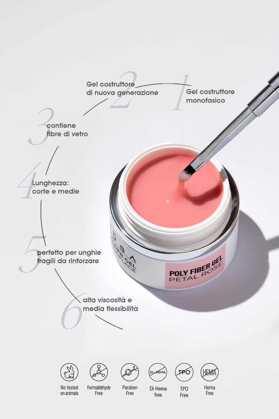Gel builder Poly Fiber® Gel Petal rose